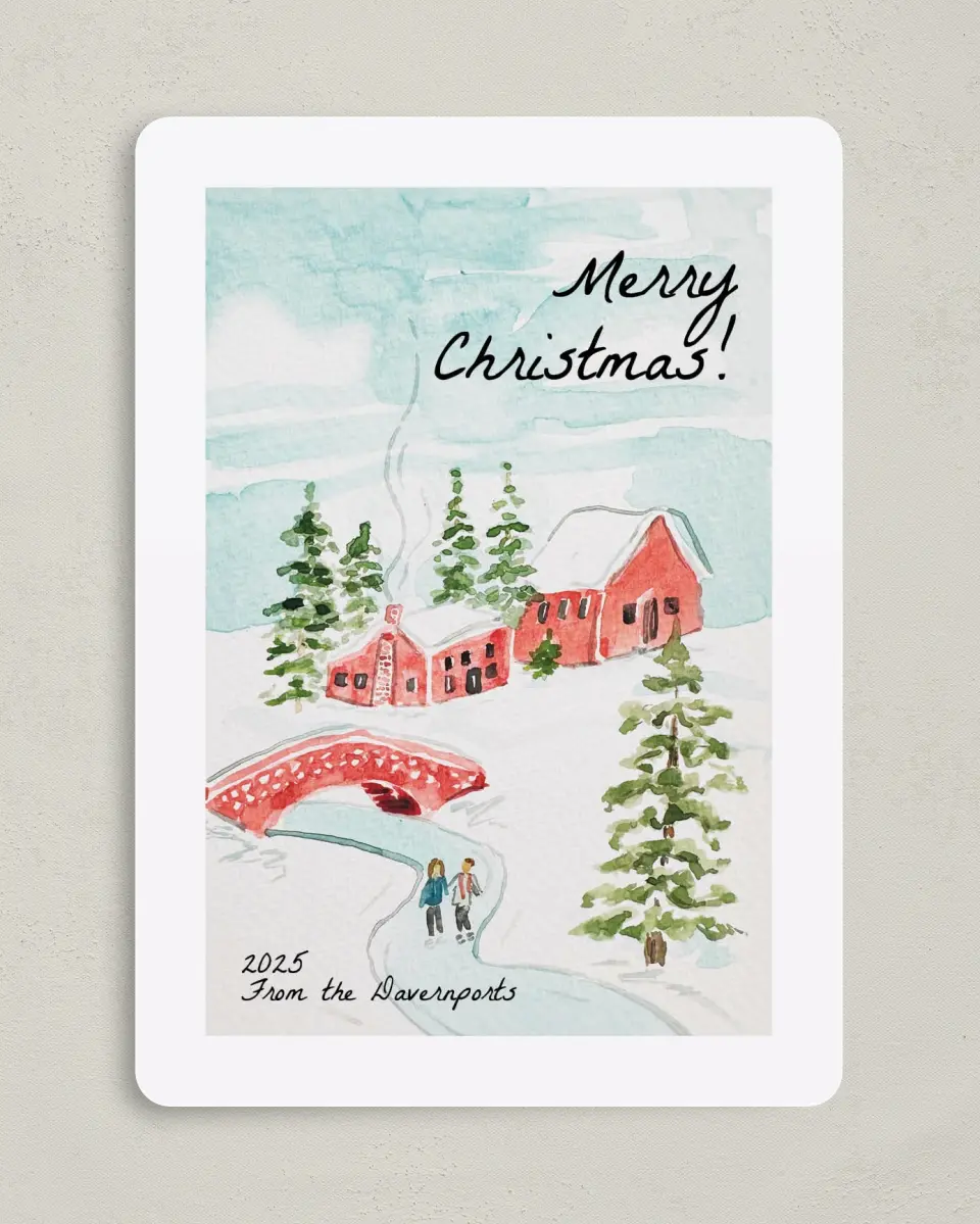 This is a 5" x 7" Christmas Card called Icey Streams printed in full color on Premium Smooth paper