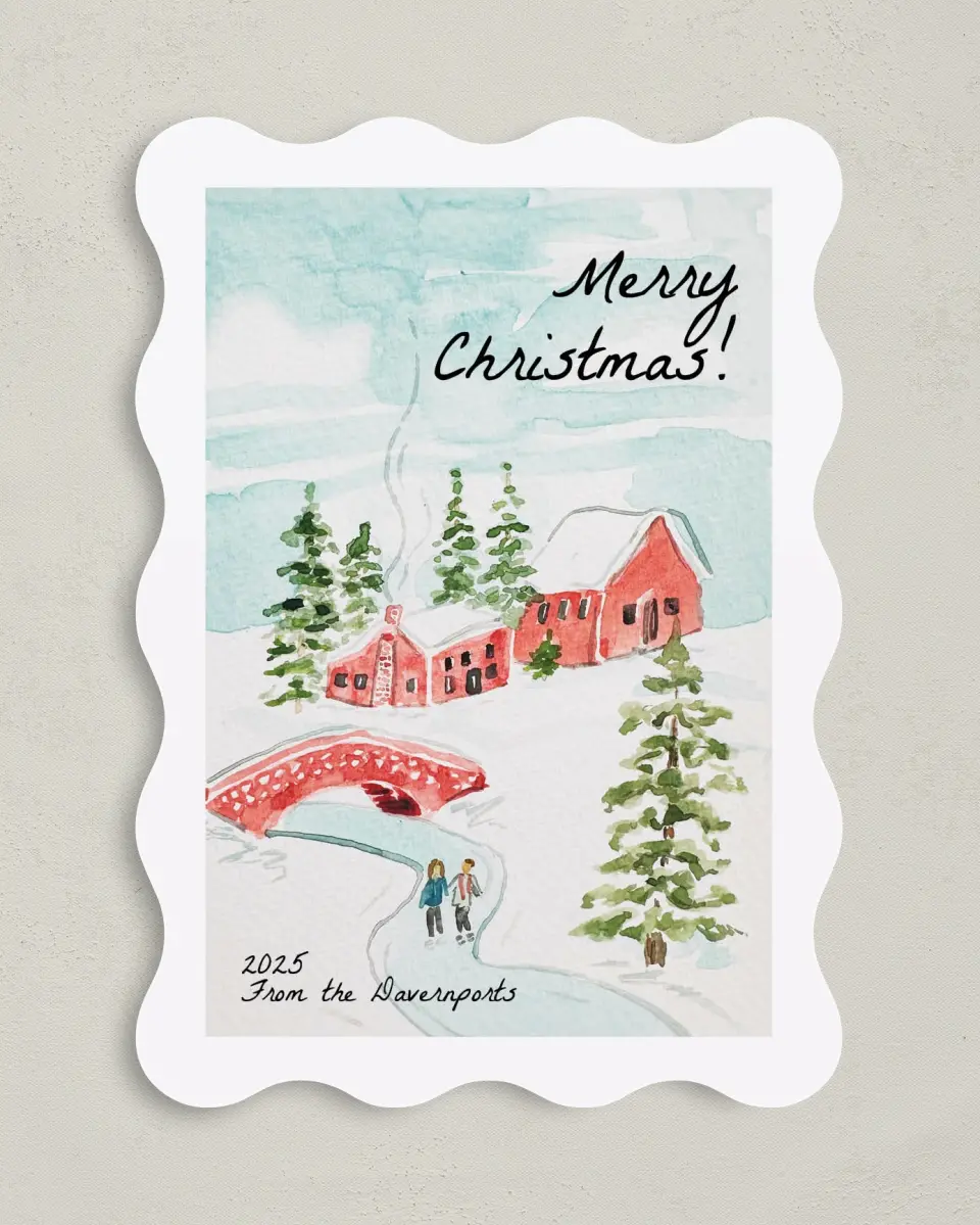 This is a 5" x 7" Christmas Card called Icey Streams printed in full color on Premium Smooth paper
