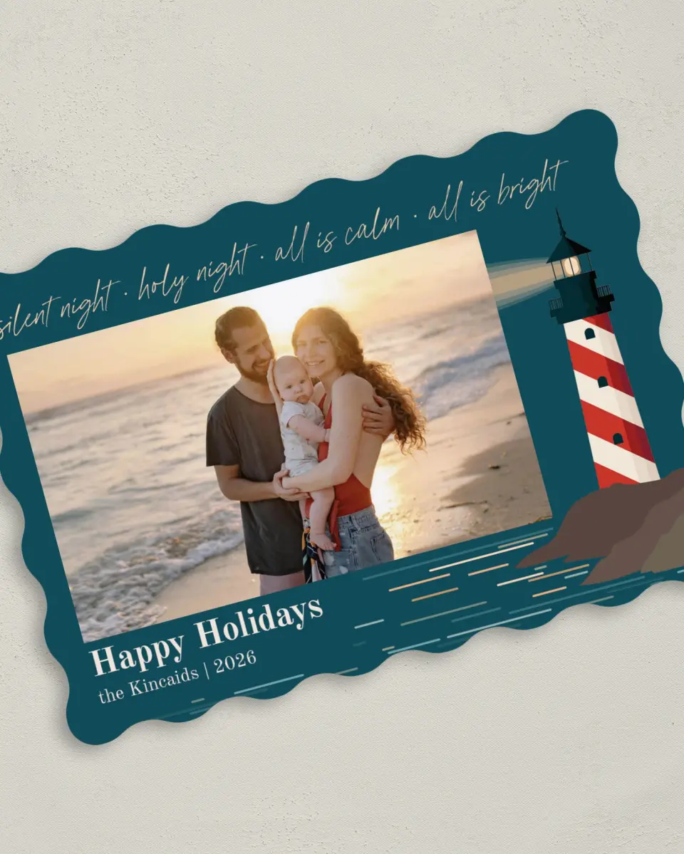 This is a 5" x 7" Christmas Card called All is Bright printed in full color on Premium Smooth paper