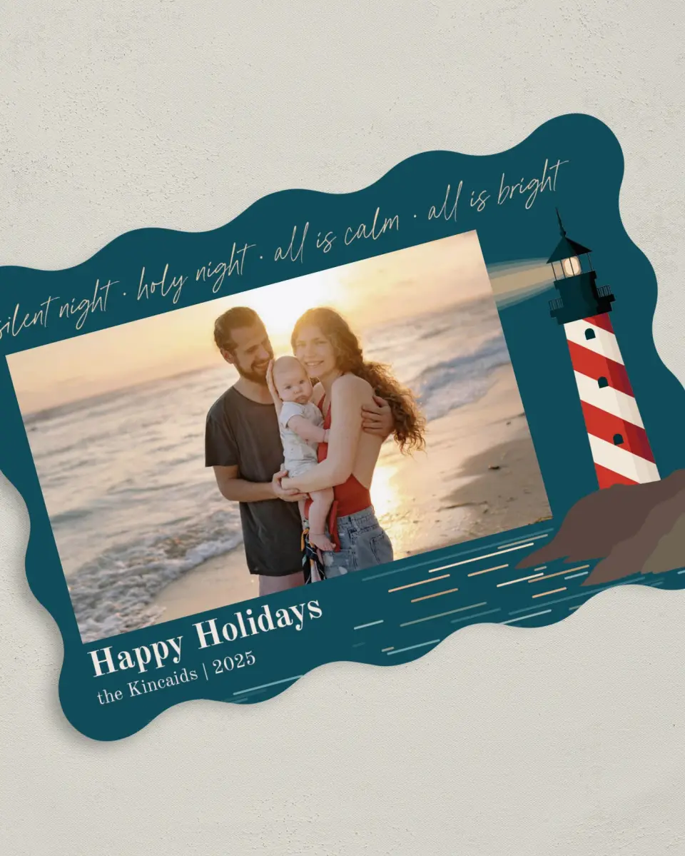 This is a 5" x 7" Christmas Card called All is Bright printed in full color on Premium Smooth paper