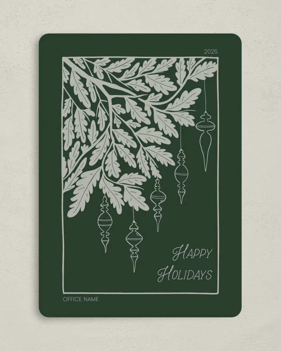 This is a 5" x 7" Christmas Card called Seasonal Sketch printed in full color on Premium Smooth paper