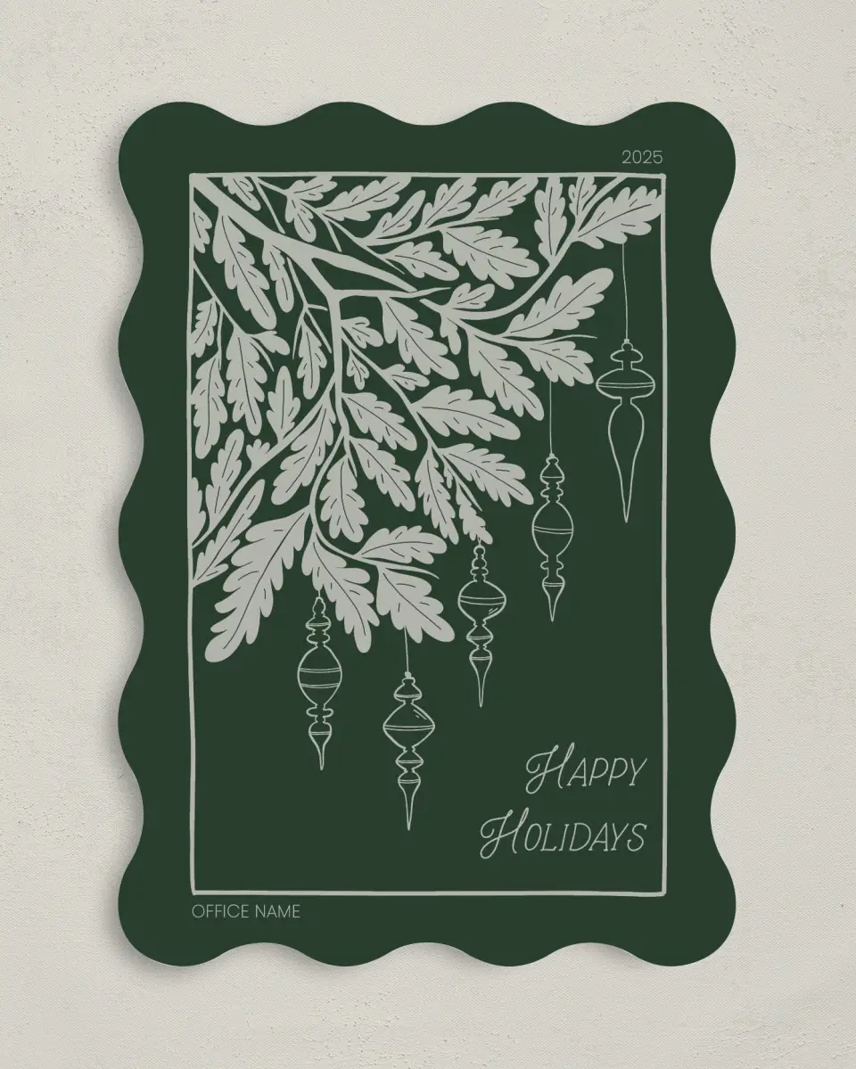 This is a 5" x 7" Christmas Card called Seasonal Sketch printed in full color on Premium Smooth paper