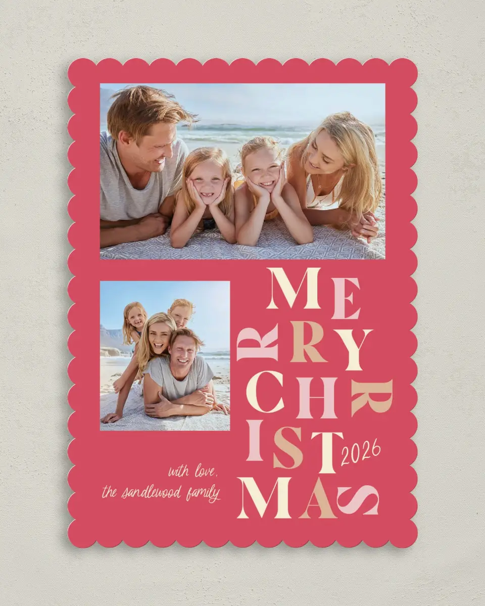 This is a 5" x 7" Christmas Card called Bright Spirits printed in full color on Premium Smooth paper on Premium Smooth paper on Premium Smooth paper