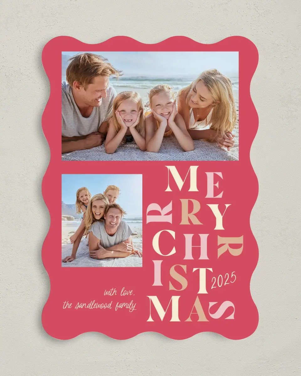 This is a 5" x 7" Christmas Card called Bright Spirits printed in full color on Premium Smooth paper