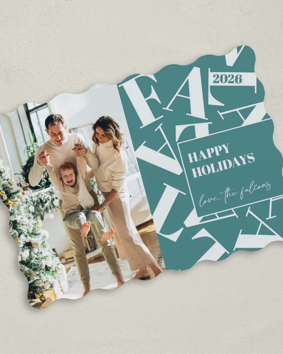 This is a 5" x 7" Christmas Card called Fa La La Spirit printed in full color on Premium Smooth paper