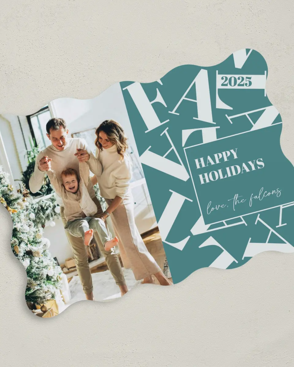 This is a 5" x 7" Christmas Card called Fa La La Spirit printed in full color on Premium Smooth paper
