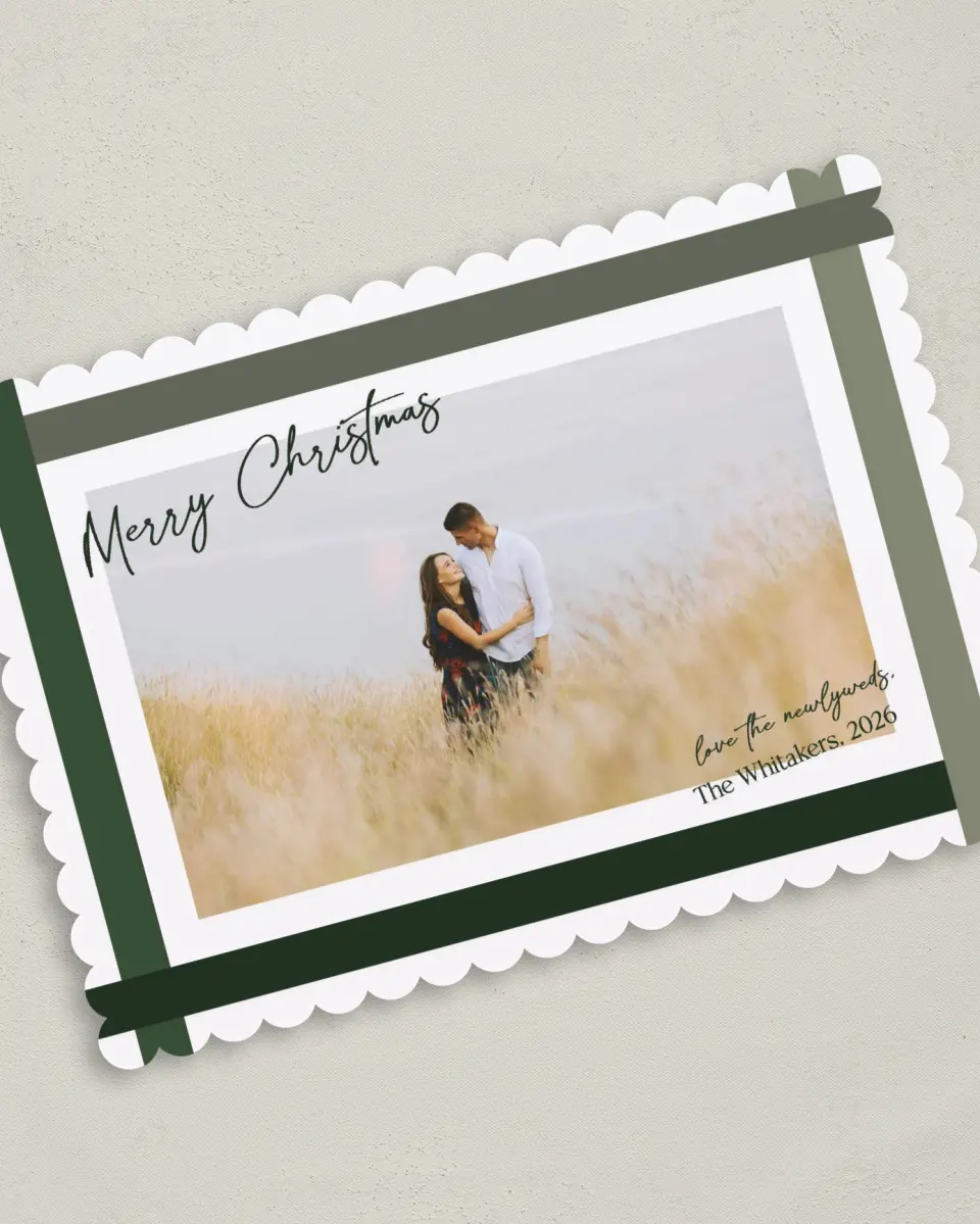 This is a 5" x 7" Christmas Card called Holiday Love printed in full color on Premium Smooth paper on Premium Smooth paper on Premium Smooth paper