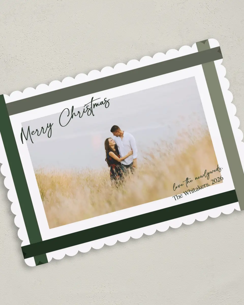 This is a 5" x 7" Christmas Card called Holiday Love printed in full color on Premium Smooth paper on Premium Smooth paper on Premium Smooth paper
