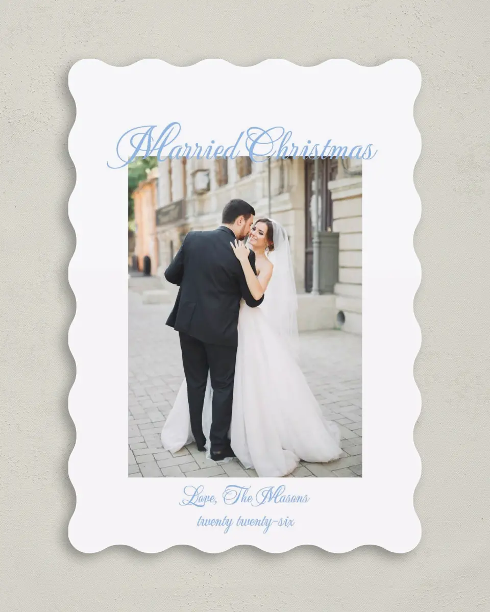 This is a 5" x 7" Christmas Card called Married Christmas printed in full color on Premium Smooth paper