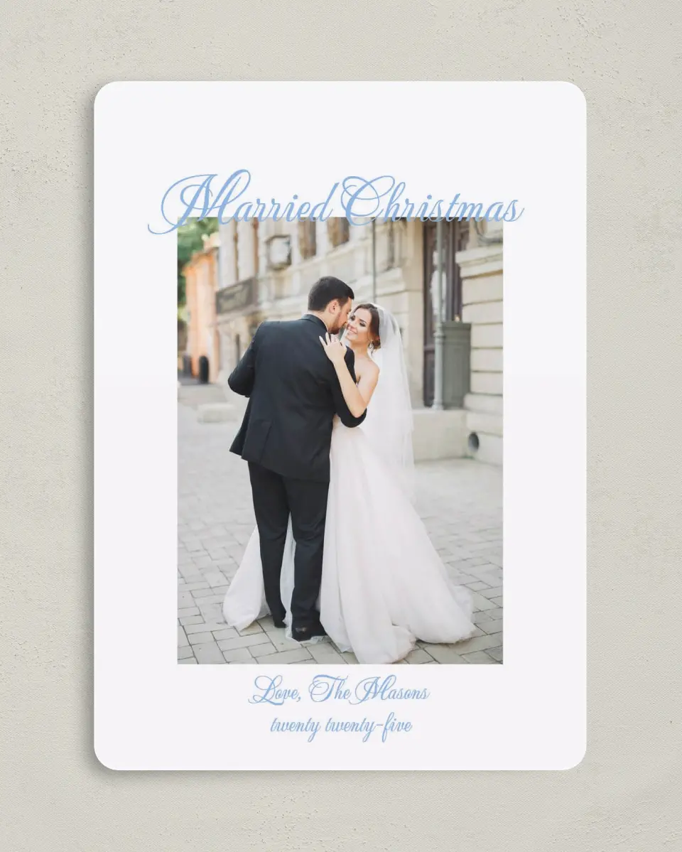 This is a 5" x 7" Christmas Card called Married Christmas printed in full color on Premium Smooth paper