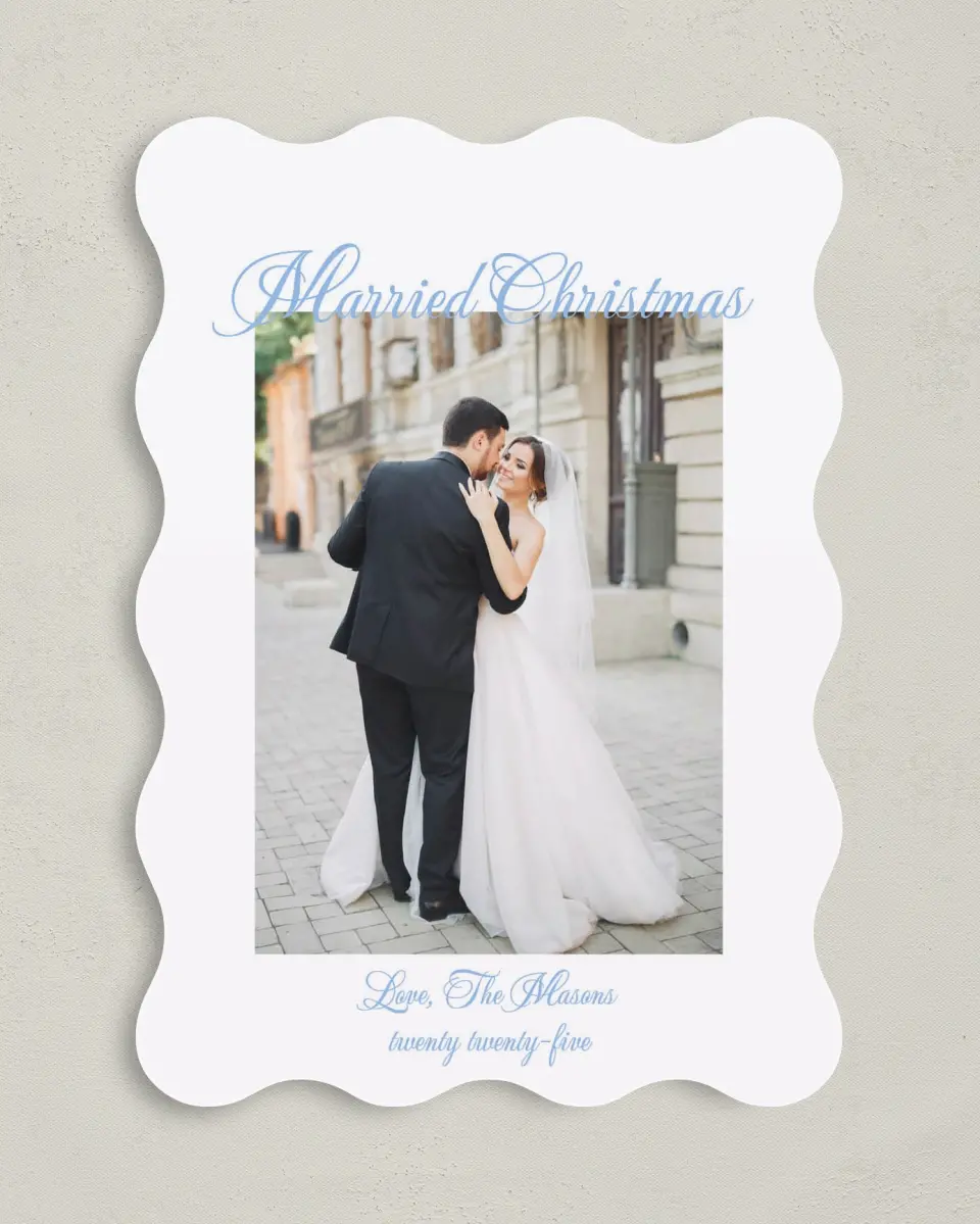 This is a 5" x 7" Christmas Card called Married Christmas printed in full color on Premium Smooth paper