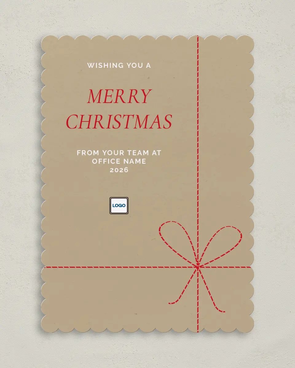 This is a 5" x 7" Christmas Card called Gifted Gratefulness printed in full color on Premium Smooth paper on Premium Smooth paper on Premium Smooth paper