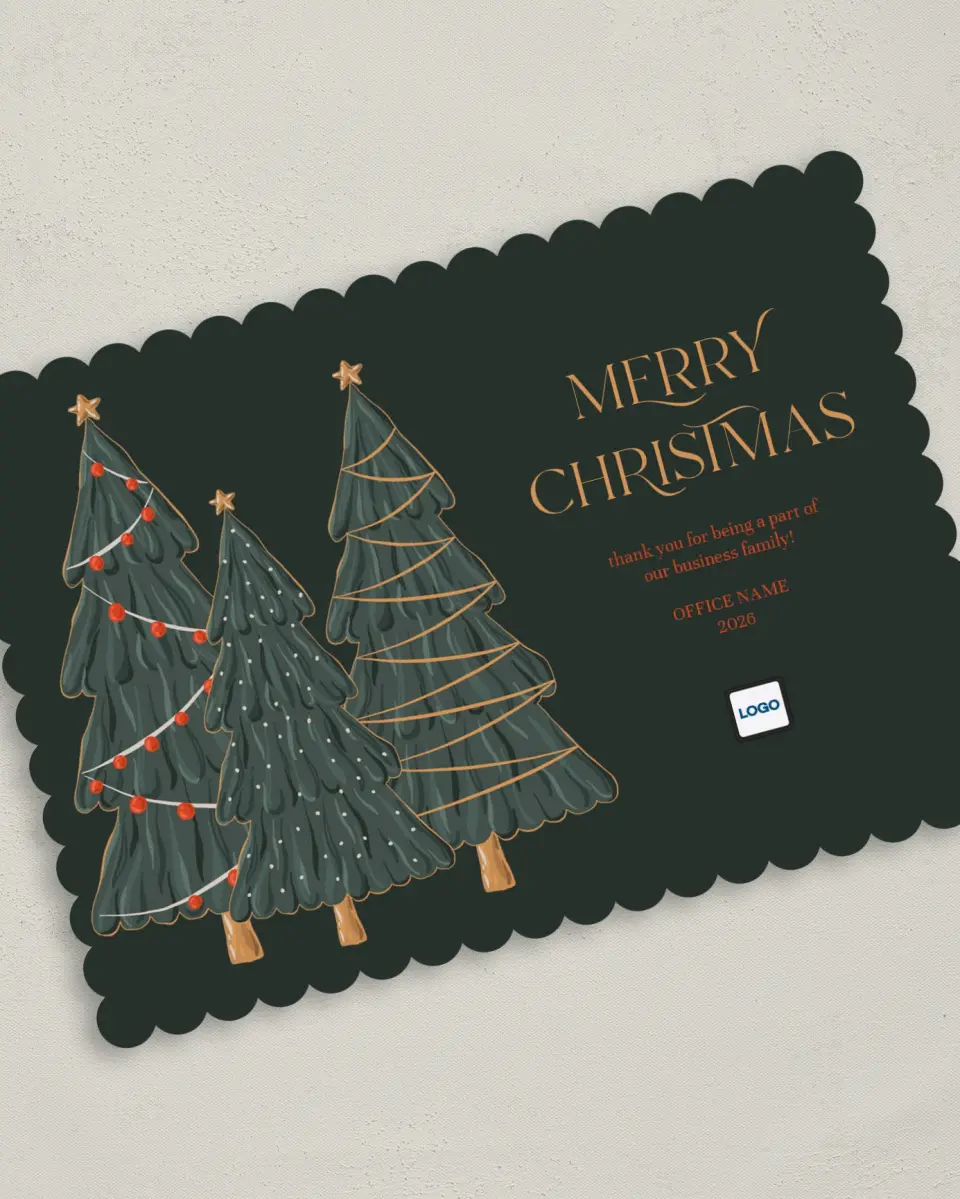 This is a 5" x 7" Christmas Card called Starry and Bright printed in full color on Premium Smooth paper on Premium Smooth paper on Premium Smooth paper