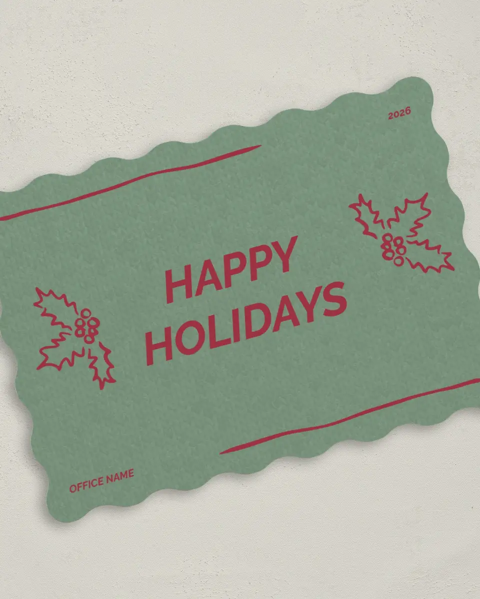 This is a 5" x 7" Christmas Card called Sweater Weather printed in full color on Premium Smooth paper