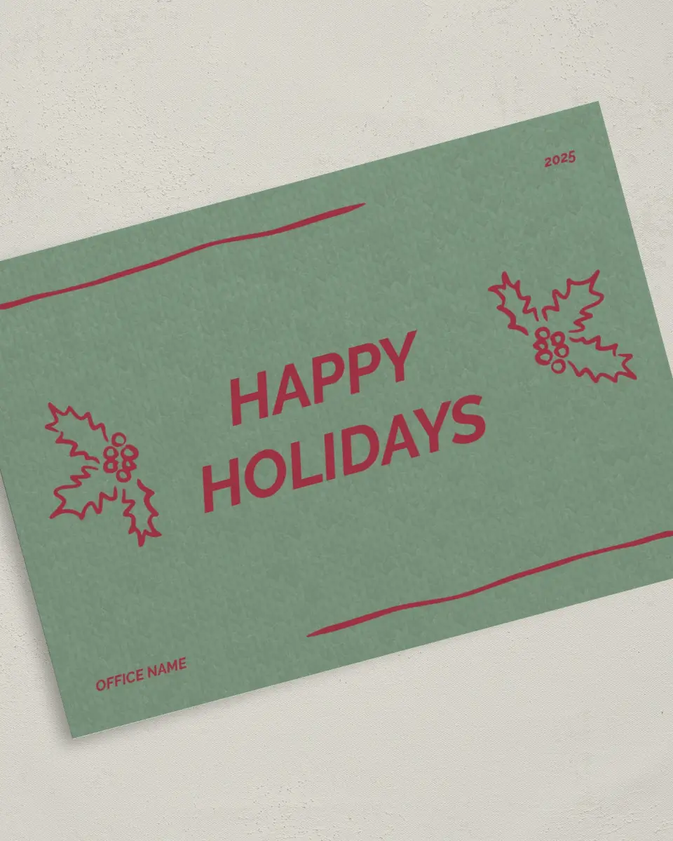 This is a 5" x 7" Christmas Card called Sweater Weather printed in full color on Premium Smooth paper