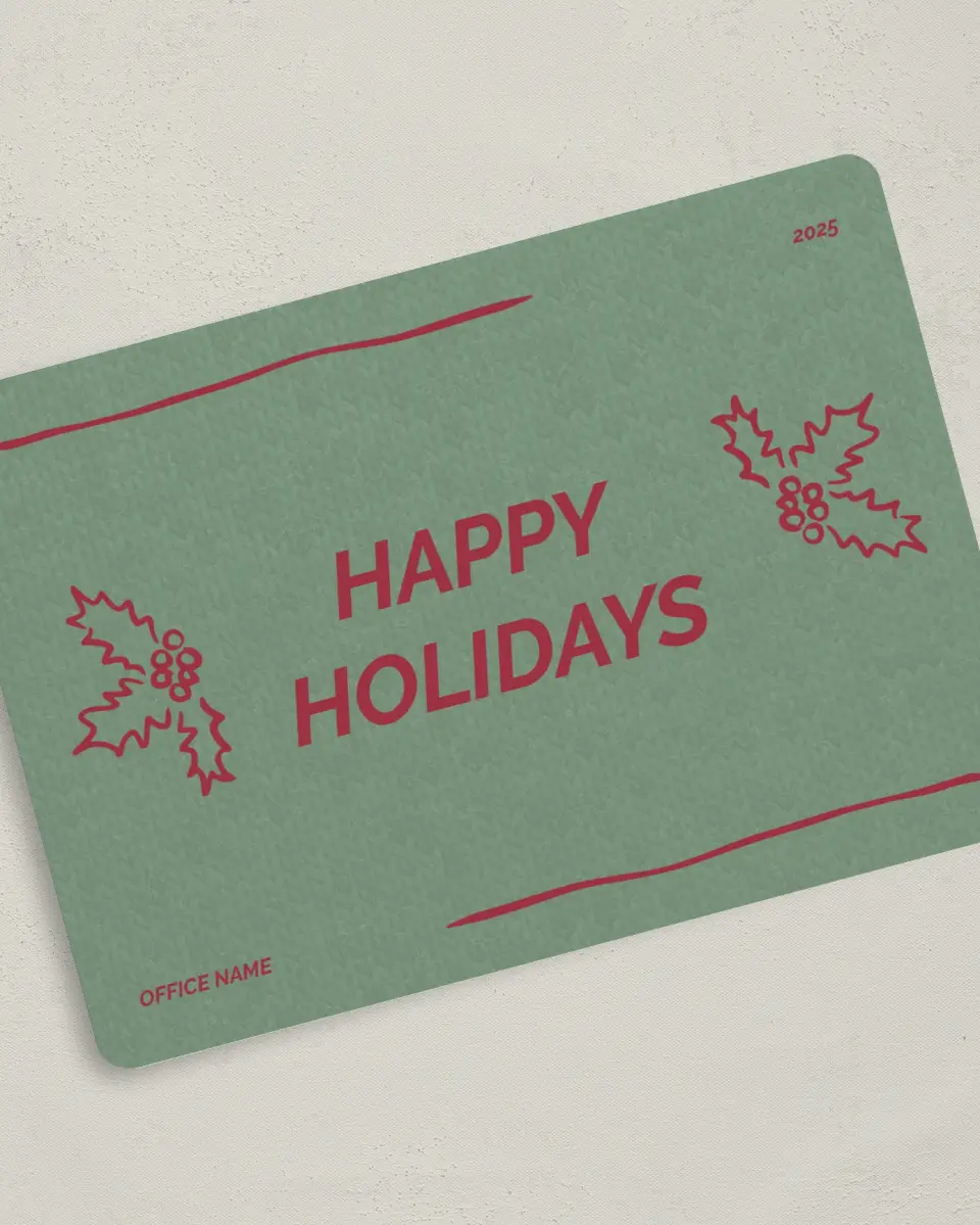 This is a 5" x 7" Christmas Card called Sweater Weather printed in full color on Premium Smooth paper