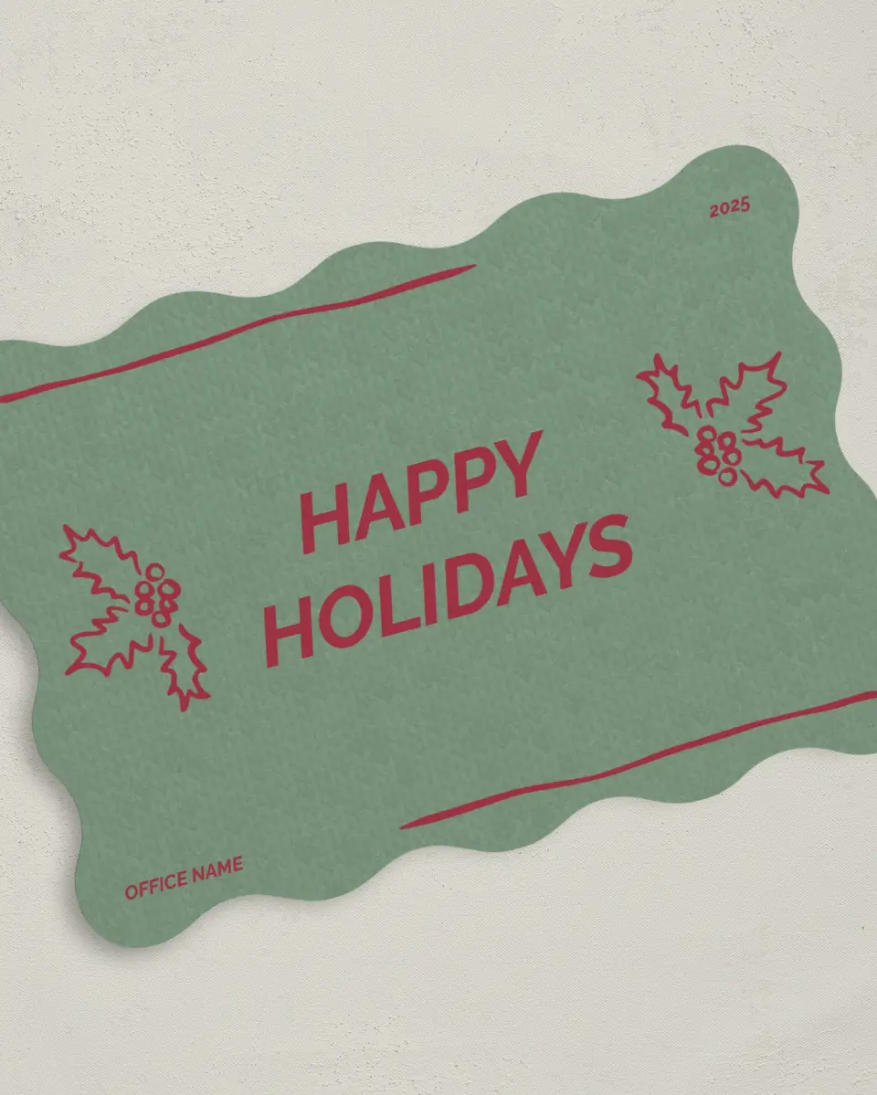 This is a 5" x 7" Christmas Card called Sweater Weather printed in full color on Premium Smooth paper