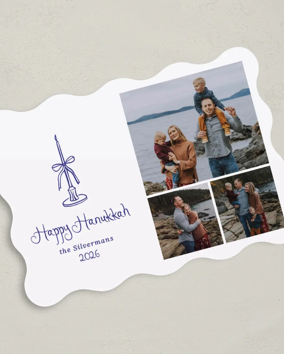 This is a 5" x 7" Hanukkah Card called Sketched Candle printed in full color on Premium Smooth paper