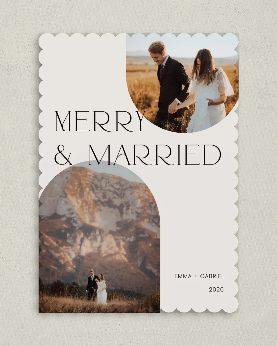 This is a 5" x 7" Christmas Card called Holiday Bliss for Two printed in full color on Premium Smooth paper on Premium Smooth paper on Premium Smooth paper