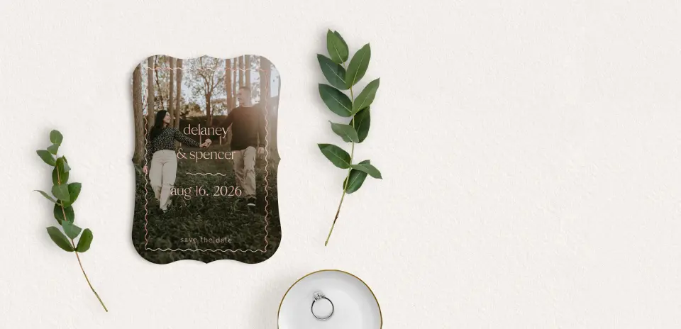 Save the Date Card with Optional Guest Addressing Service