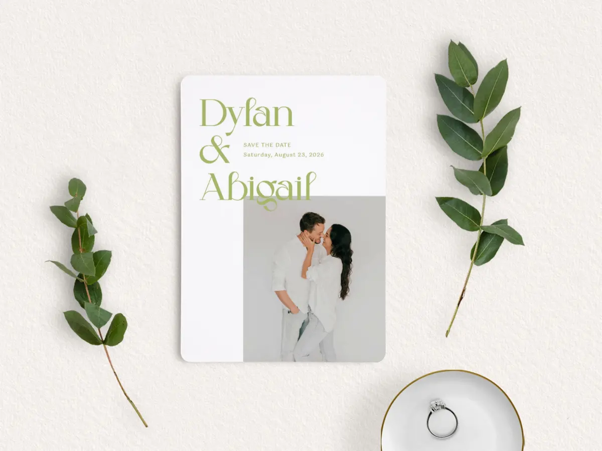 Save the Date Card with Optional Guest Addressing Service