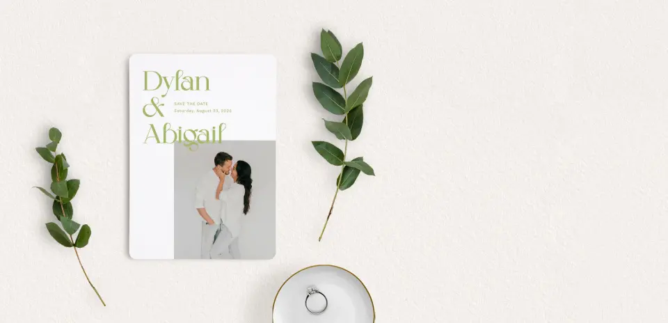 Save the Date Card with Optional Guest Addressing Service