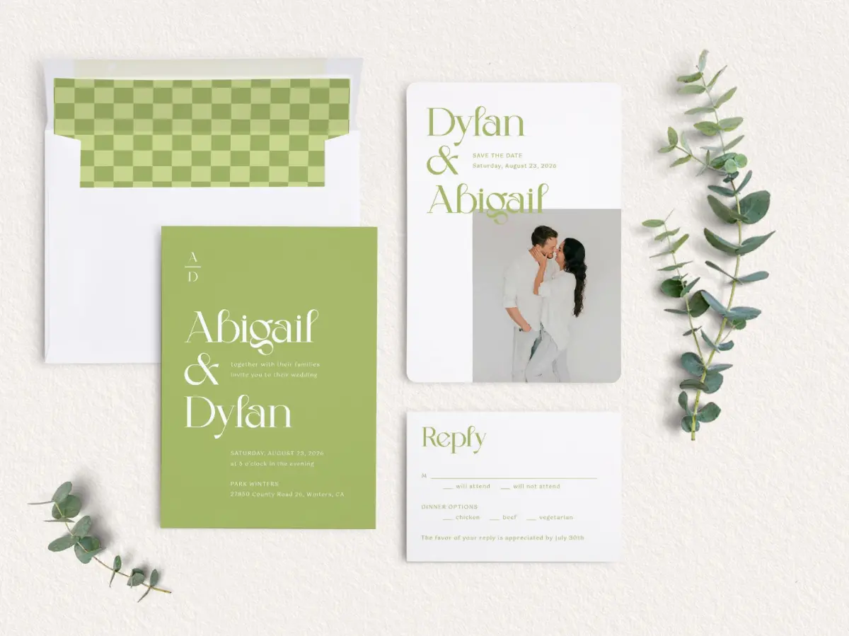 Front of Save the Date Card