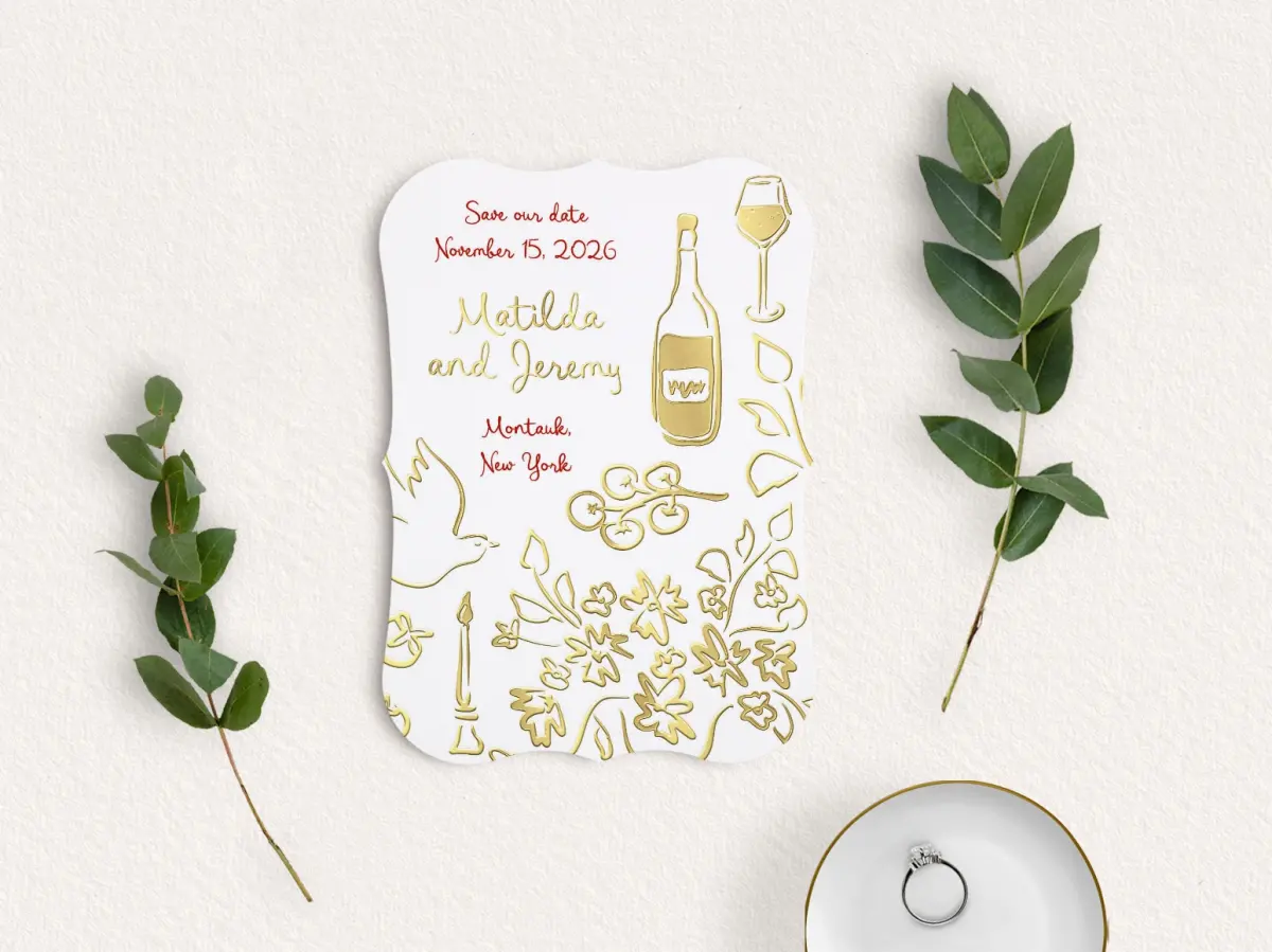 Save the Date Card with Optional Guest Addressing Service