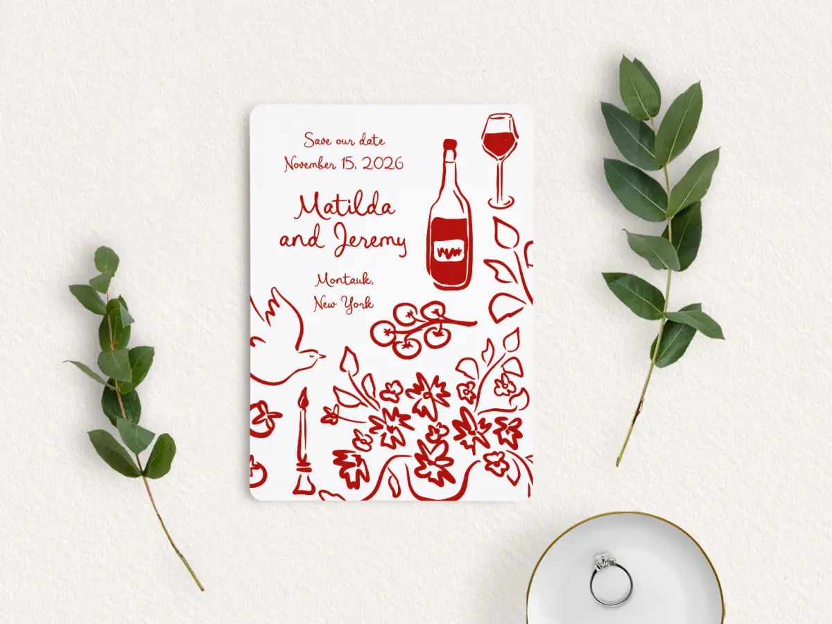 Save the Date Card with Optional Guest Addressing Service