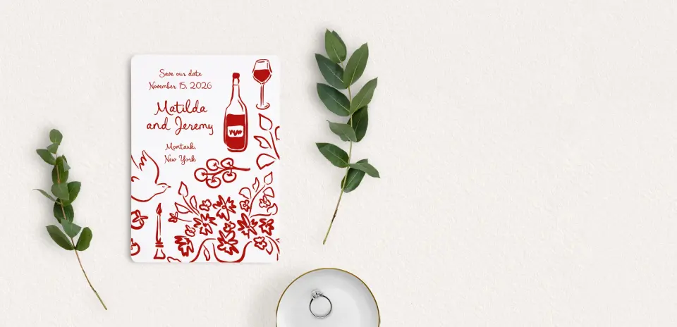 Save the Date Card with Optional Guest Addressing Service