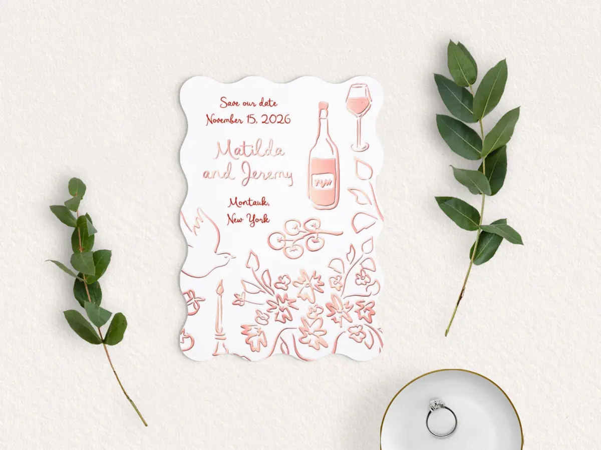 Save the Date Card with Optional Guest Addressing Service