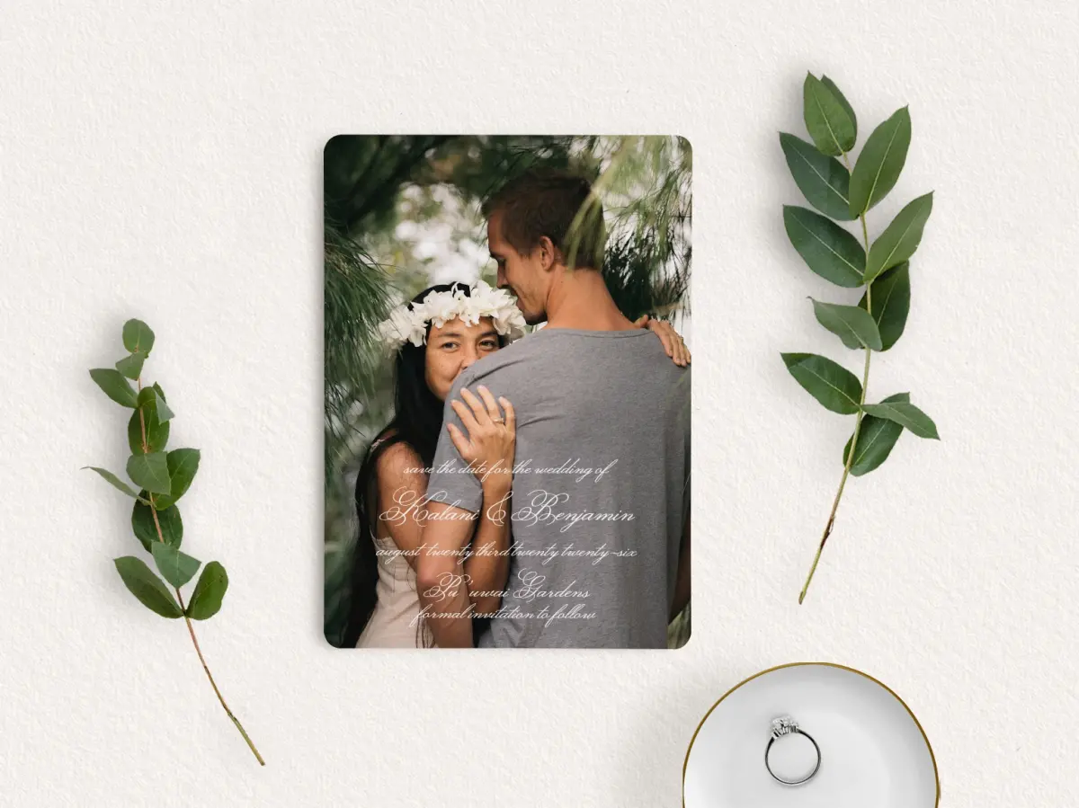 Save the Date Card with Optional Guest Addressing Service