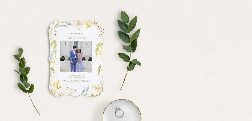 Save the Date Card with Optional Guest Addressing Service