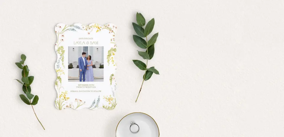 Save the Date Card with Optional Guest Addressing Service
