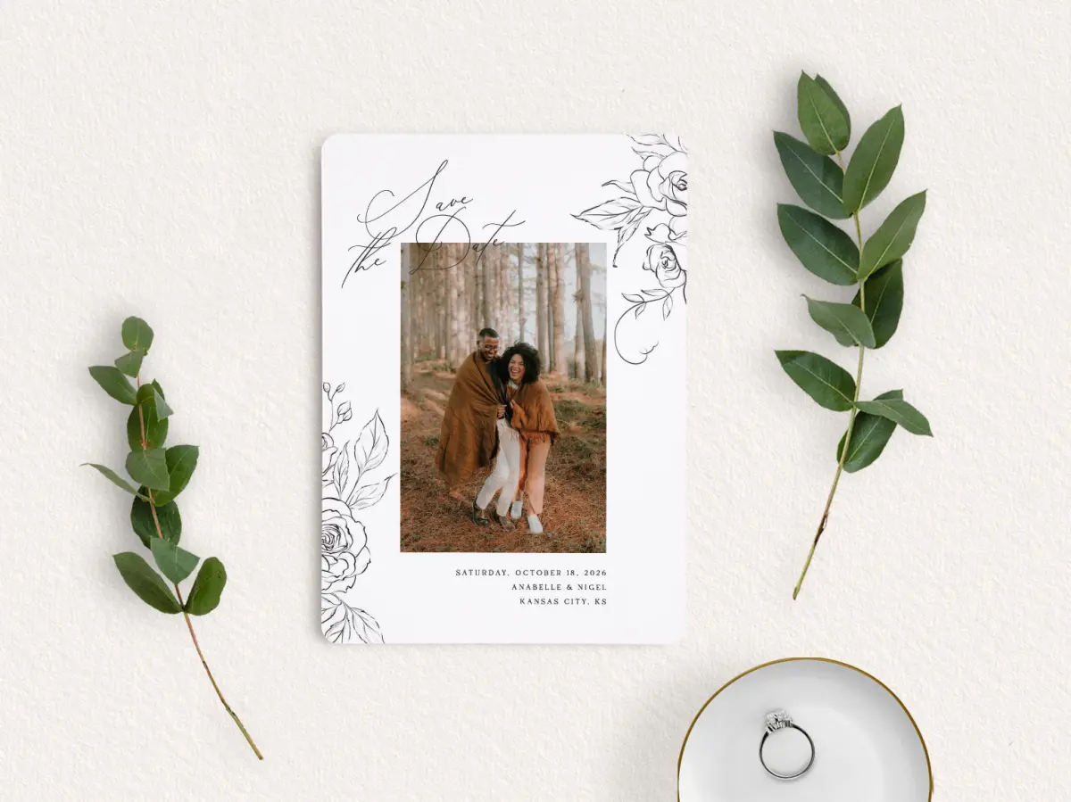 Save the Date Card with Optional Guest Addressing Service