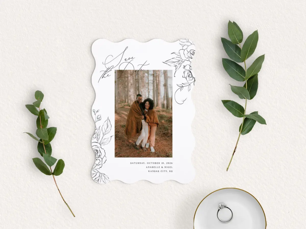Save the Date Card with Optional Guest Addressing Service
