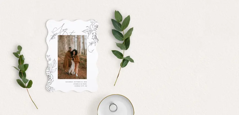 Save the Date Card with Optional Guest Addressing Service