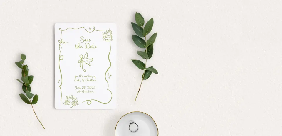 Save the Date Card with Optional Guest Addressing Service