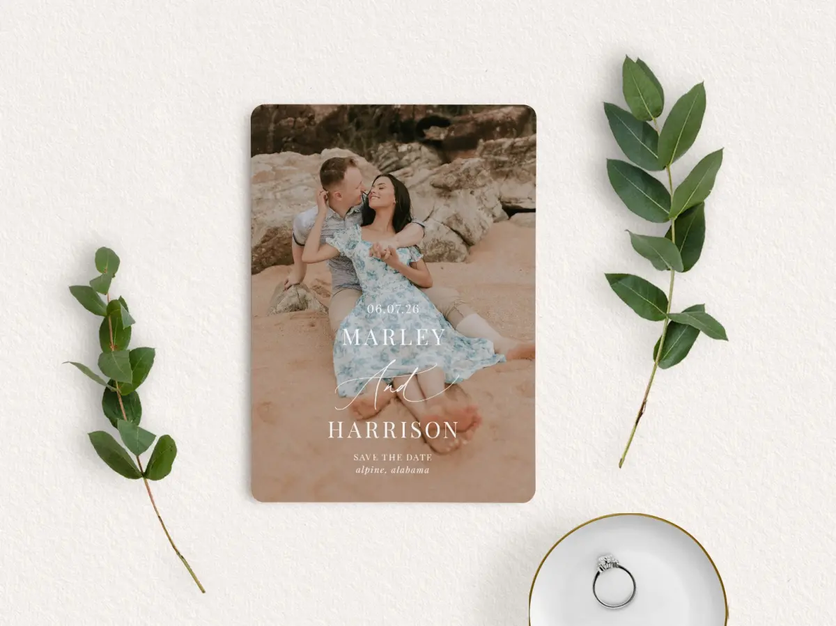 Save the Date Card with Optional Guest Addressing Service