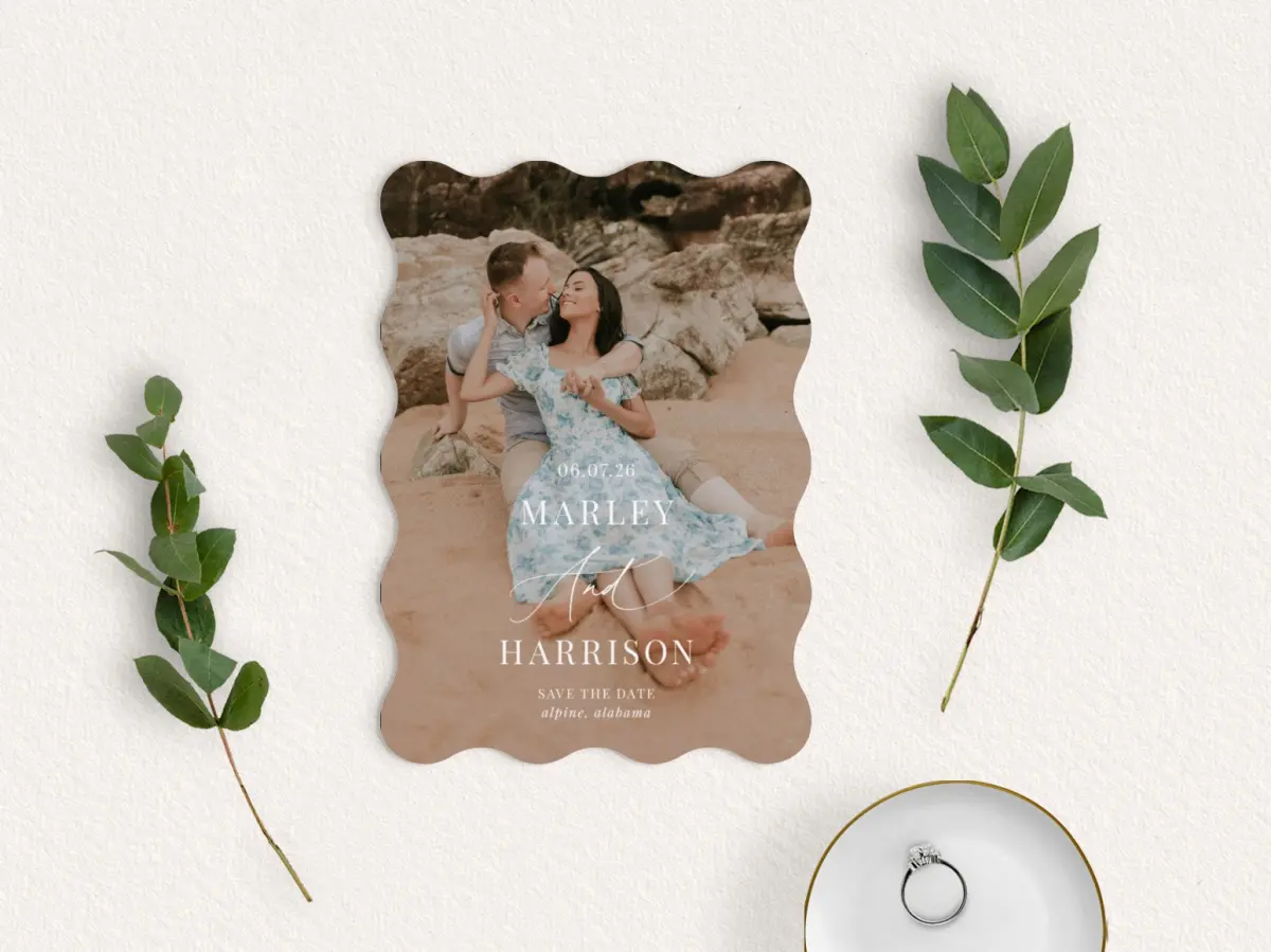 Save the Date Card with Optional Guest Addressing Service