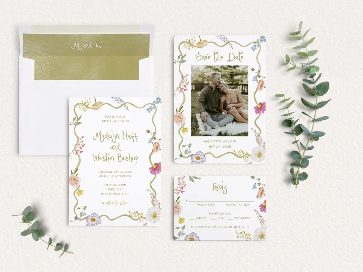 Front of Save the Date Card