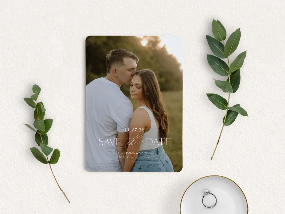 Save the Date Card with Optional Guest Addressing Service