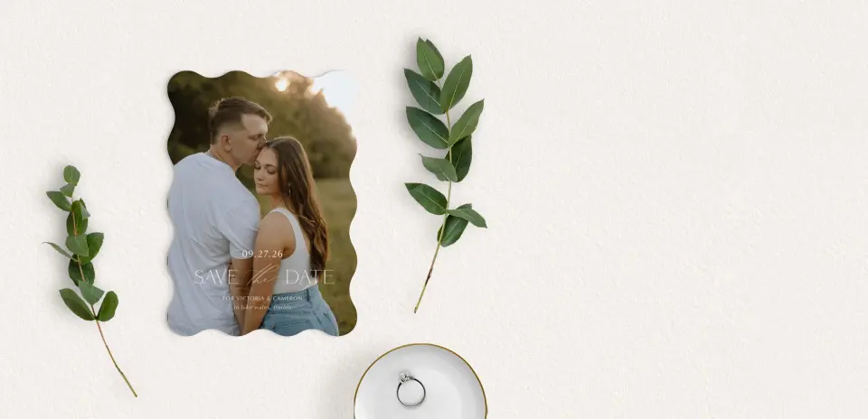 Save the Date Card with Optional Guest Addressing Service