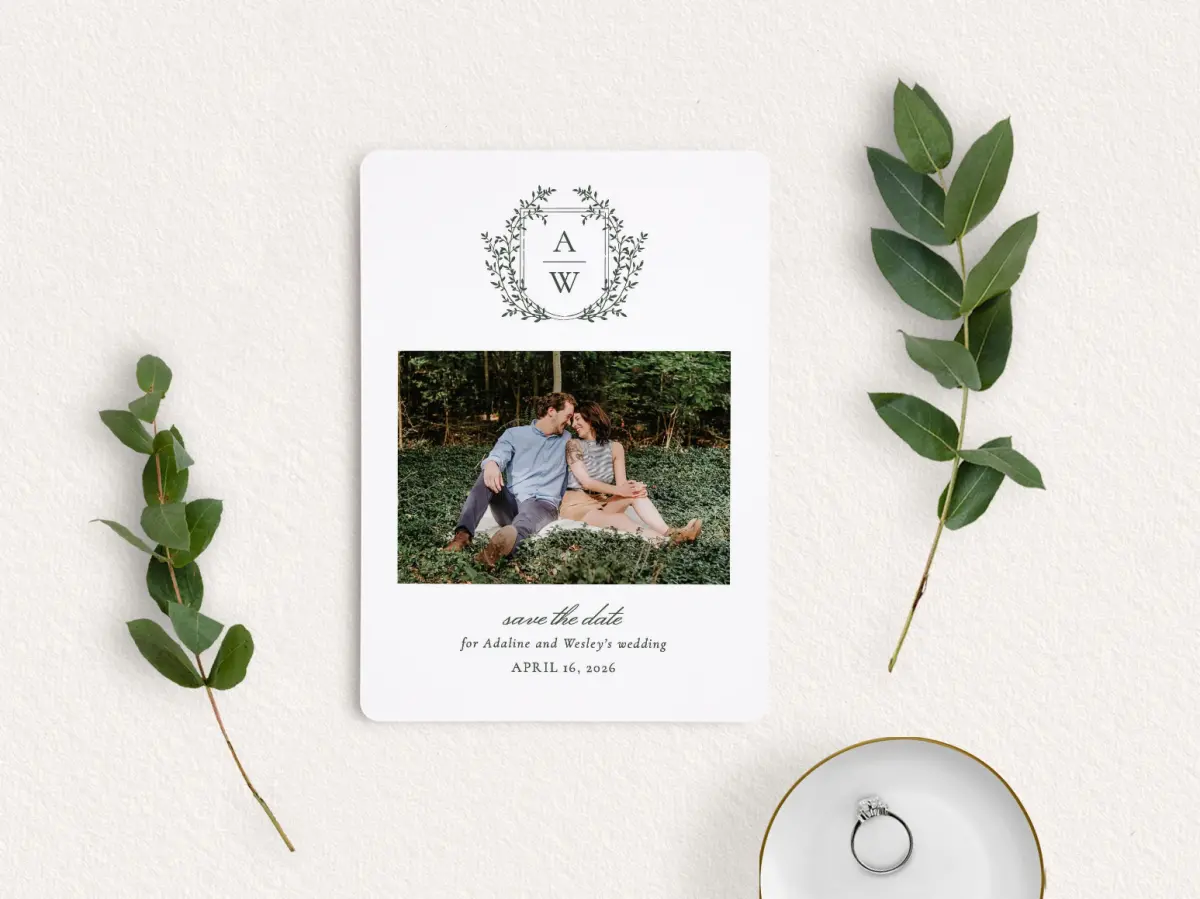 Save the Date Card with Optional Guest Addressing Service