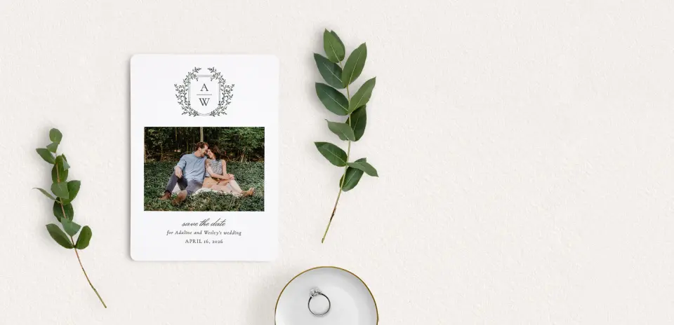 Save the Date Card with Optional Guest Addressing Service
