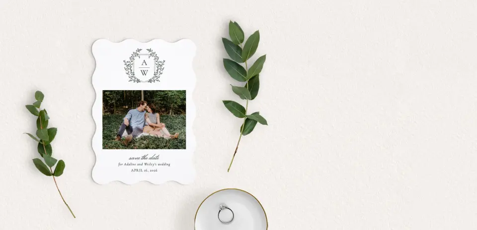 Save the Date Card with Optional Guest Addressing Service