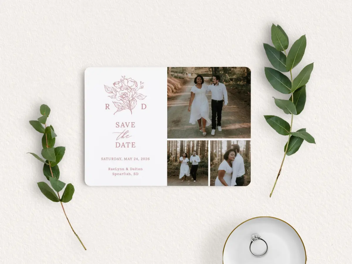 Save the Date Card with Optional Guest Addressing Service