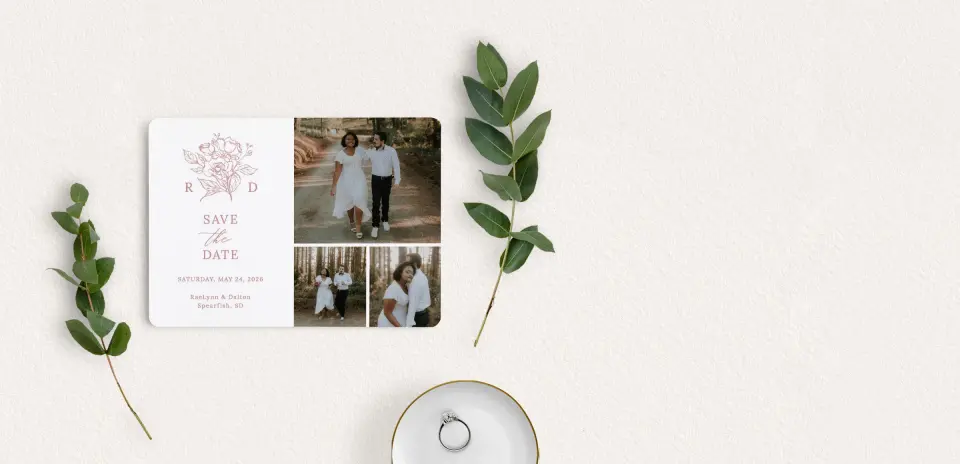 Save the Date Card with Optional Guest Addressing Service