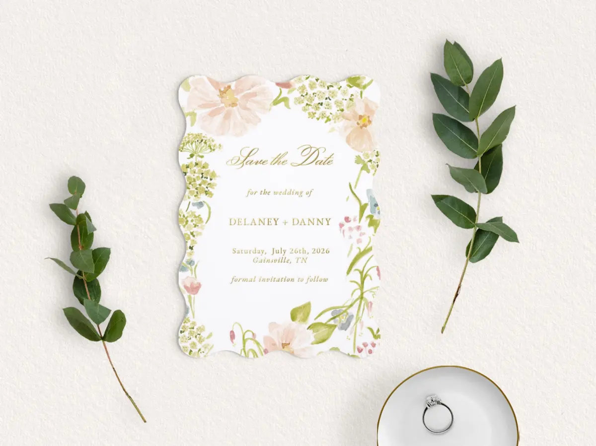 Save the Date Card with Optional Guest Addressing Service