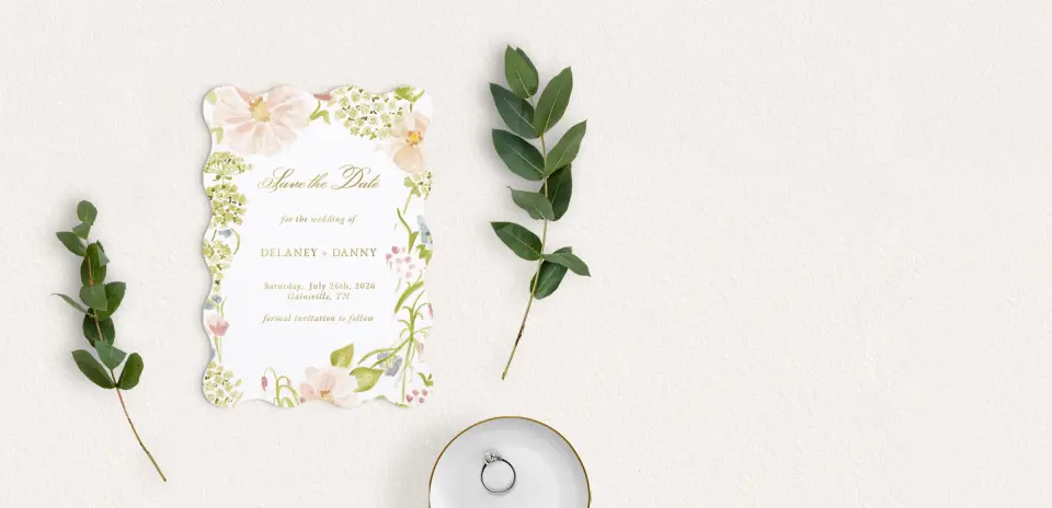 Save the Date Card with Optional Guest Addressing Service